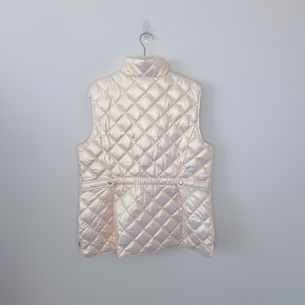 TALBOTS QUILTED DOWN PUFFER VEST PEARLIZED CLOUD Outdoor Size Large - Picture 6 of 11